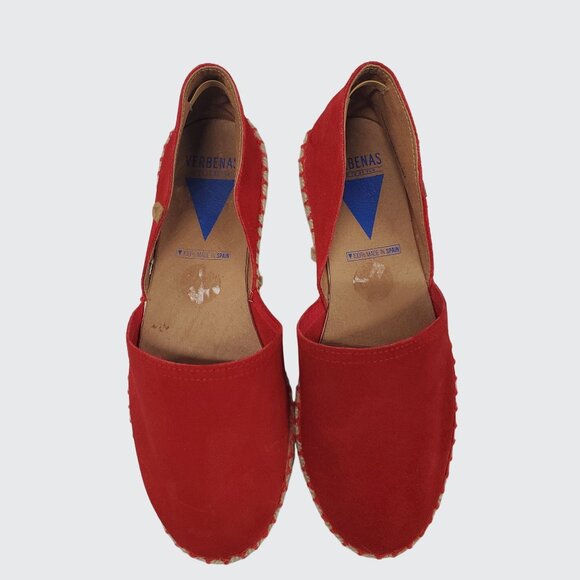 Verbenas Carmen Red Suede Espadrille Flats Made in Spain Women's Size 41(US 9) - Picture 8 of 11
